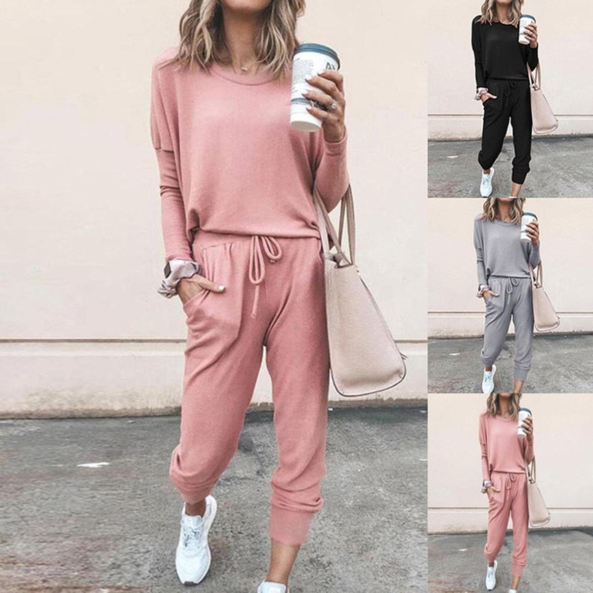 Dames Jogging Set Met Elastische Taille En Praktische Zakken