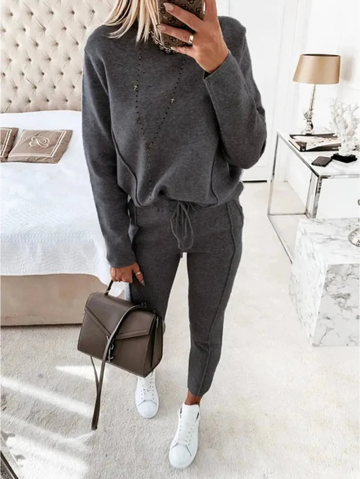 Dames Katoenmix Relaxed Fit Trainingsset