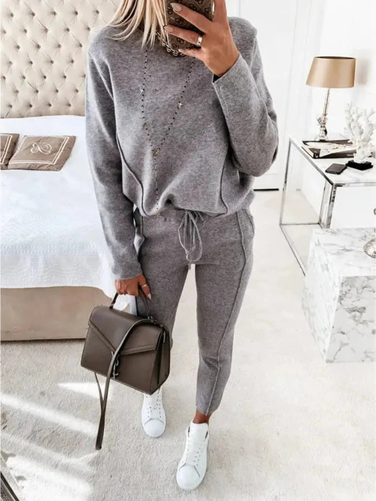 Dames Katoenmix Relaxed Fit Trainingsset
