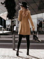 Dames Klassieke Overjas Met Ceintuur En Knopen