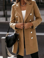 Dames Klassieke Overjas Met Ceintuur En Knopen