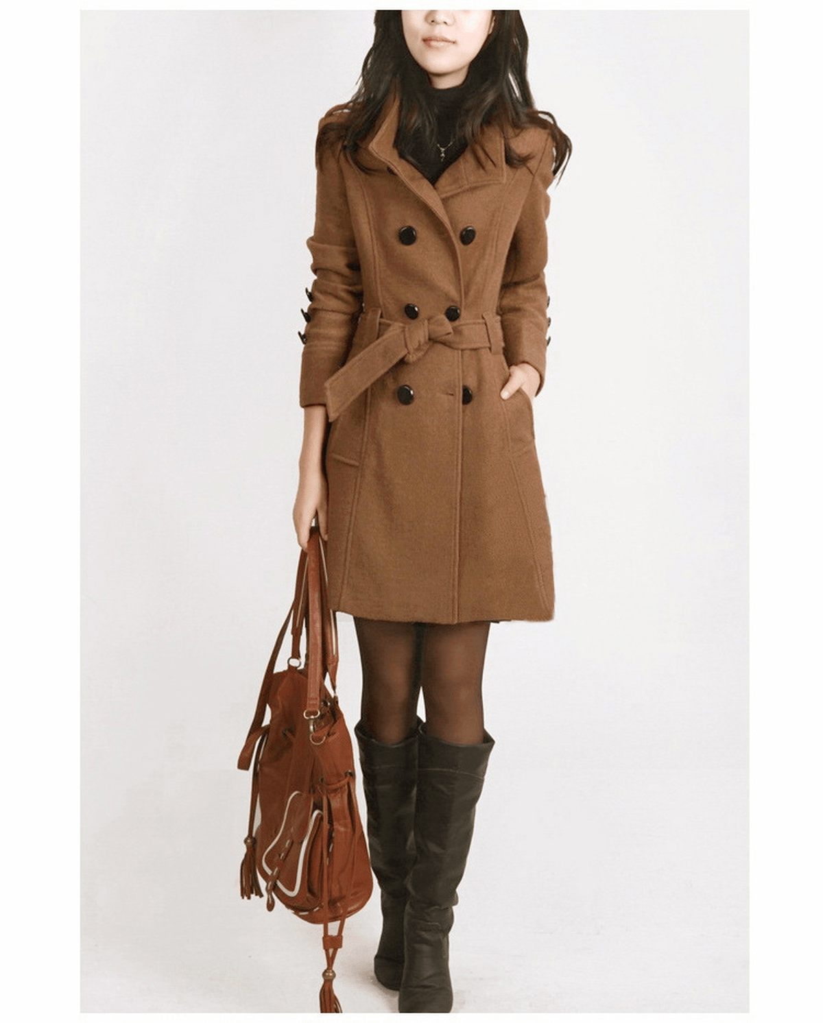 Dames Klassieke Trenchcoat/Overjas Met Verstelbare Ceintuur