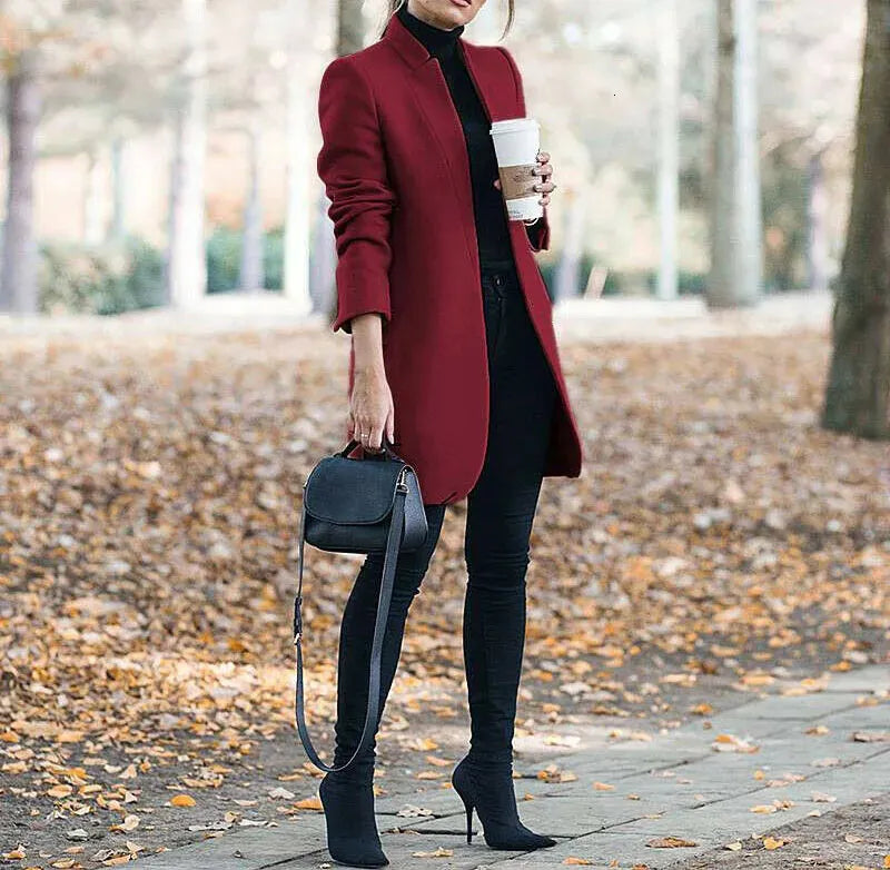 Dames Knielange Tussenjas - Elegant & Comfortabel