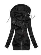 Dames Lange Hoodie Met Verstelbare Capuchon En Elastische Manchetten