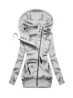 Dames Lange Hoodie Met Verstelbare Capuchon En Elastische Manchetten