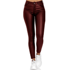 Dames Lange Leren Jegging Broek