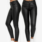 Dames Lange Leren Jegging Broek