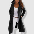 Dames Lange Trenchcoat Wol Mix Dubbele Rij Knopen