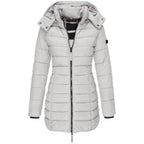 Dames Lange Winter Parka Jas Met Capuchon En Donsvulling