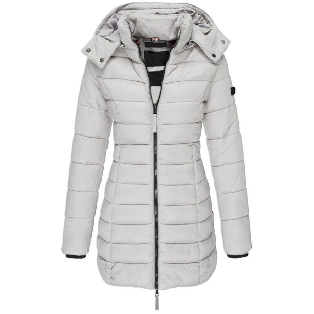 Dames Lange Winter Parka Jas Met Capuchon En Donsvulling