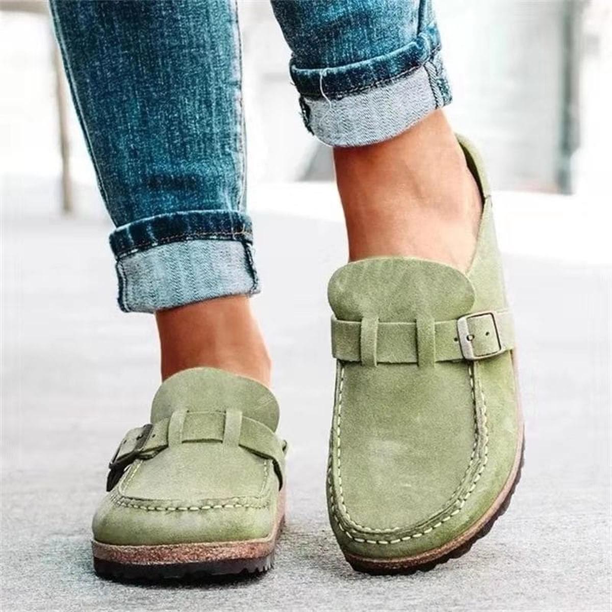 Dames Loafers van PU-leer met Gespsluiting