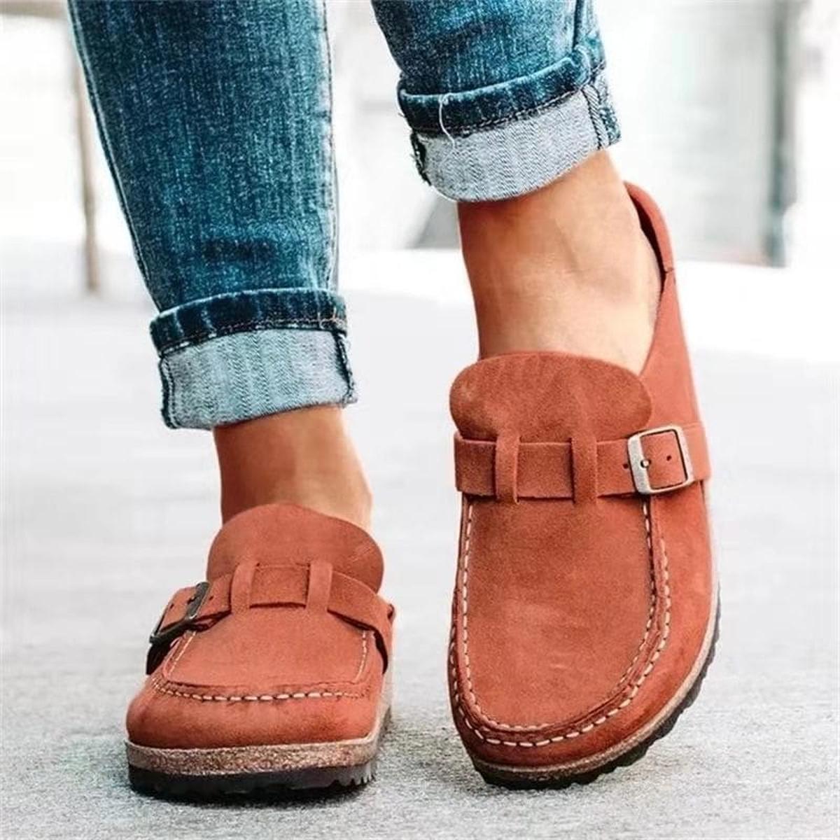 Dames Loafers van PU-leer met Gespsluiting