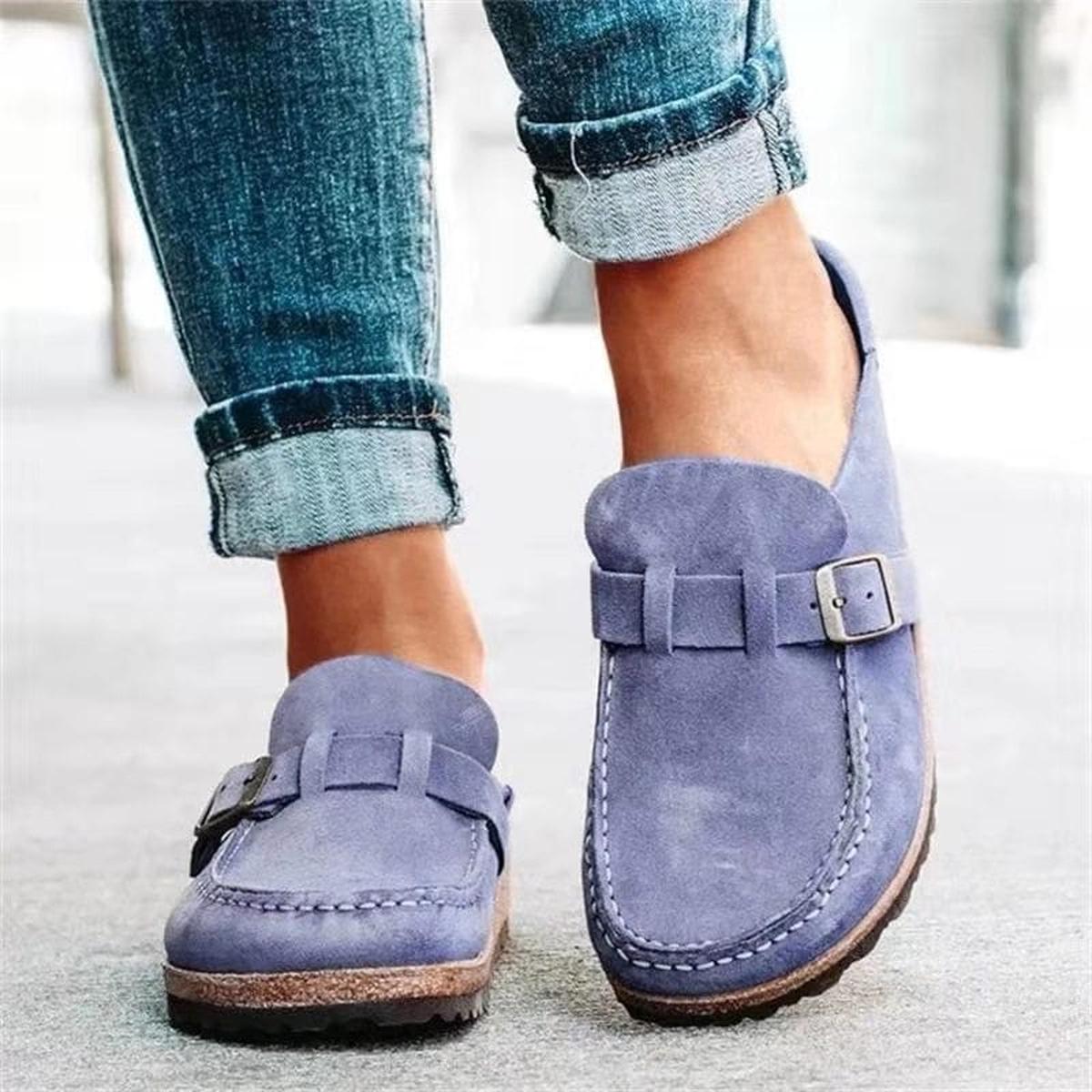 Dames Loafers van PU-leer met Gespsluiting