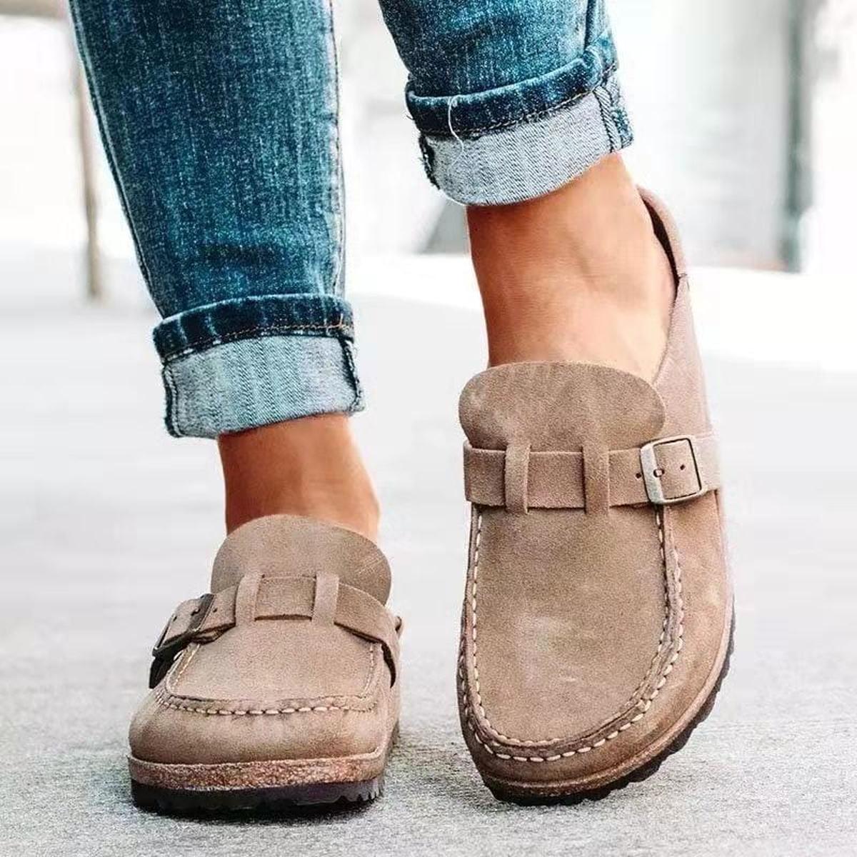 Dames Loafers van PU-leer met Gespsluiting