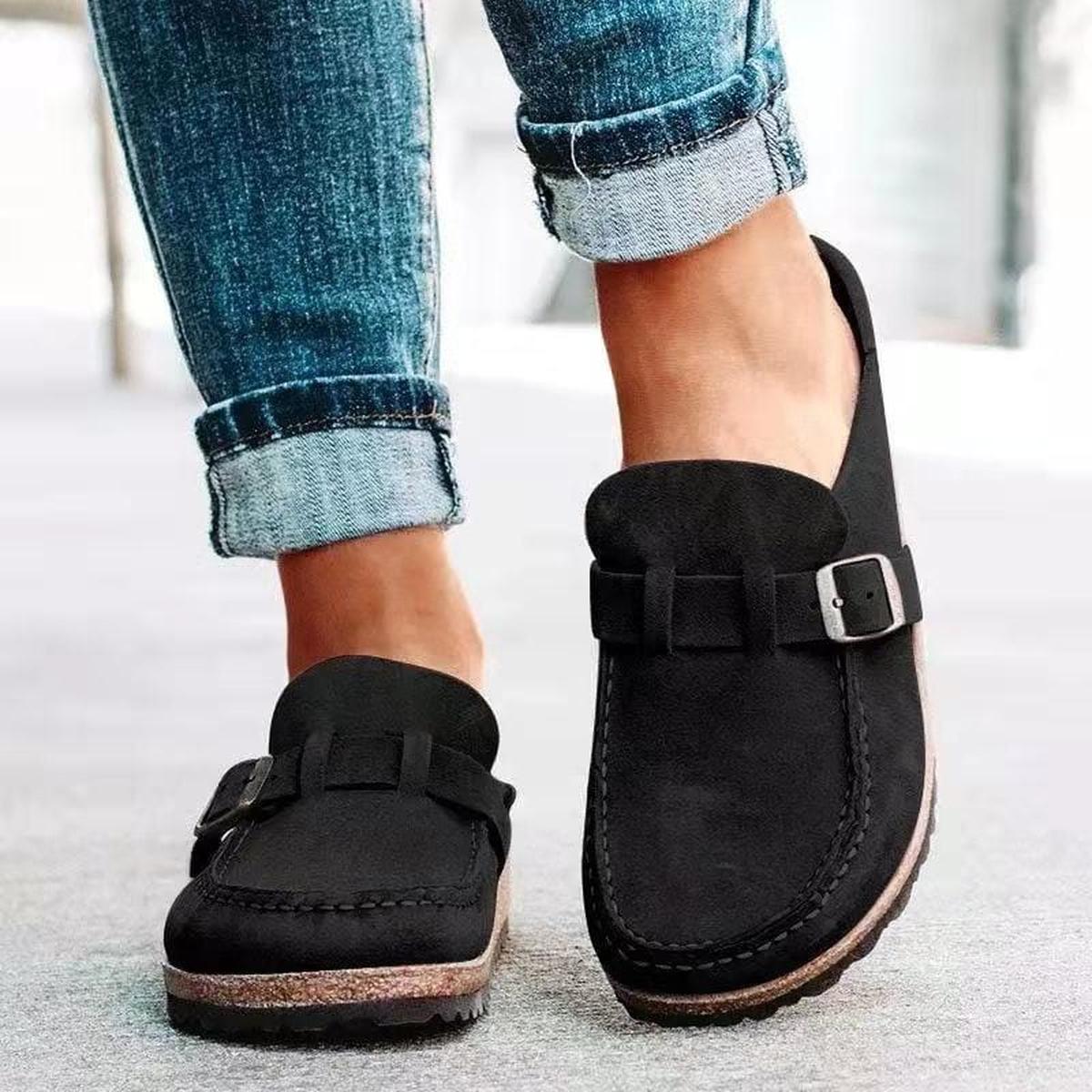 Dames Loafers van PU-leer met Gespsluiting
