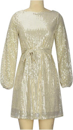 Dames Losse Mini Feestjurk met Pailletten