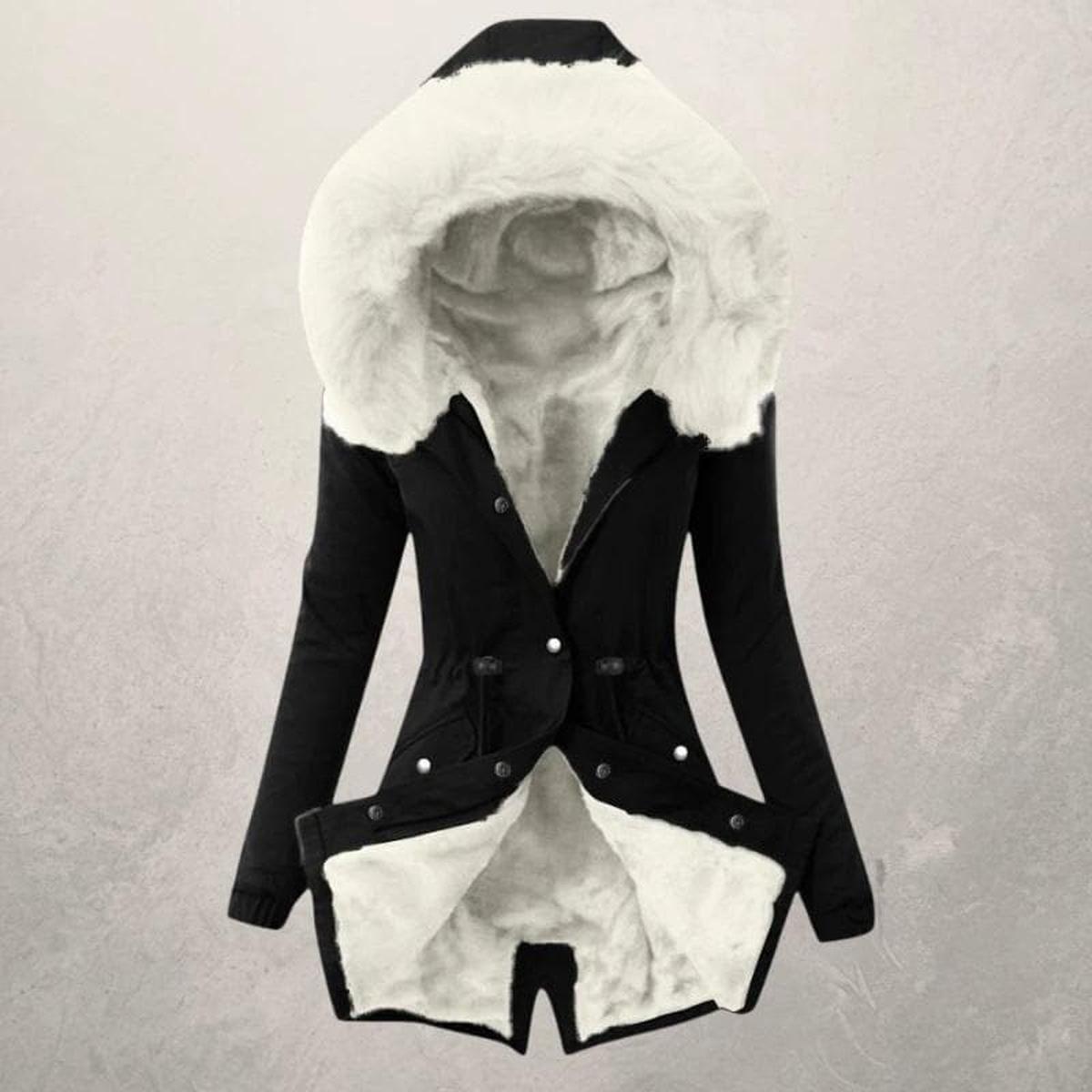 Dames Mid-Length Parka Jas Met Imitatiebont Gevoerde Capuchon