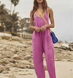 Dames Mouwloze Casual Jumpsuit met Zakjes
