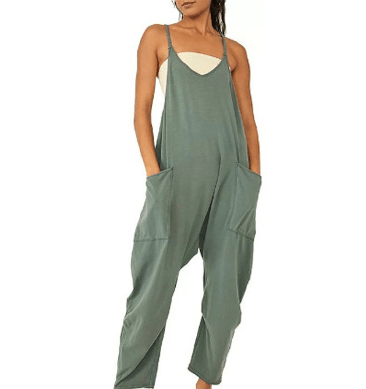 Dames Mouwloze Casual Jumpsuit met Zakjes