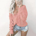 Dames Oversized Gebreide Trui Met V-Hals