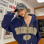 Dames Oversized Hoodie Met College Stijl Print