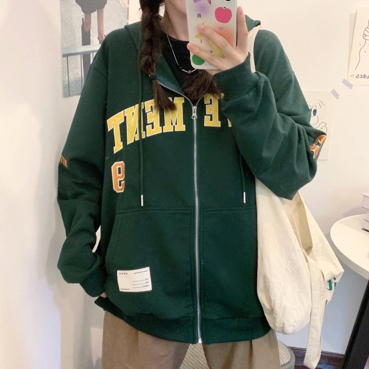 Dames Oversized Hoodie Met College Stijl Print