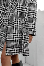 Dames Oversized Jas / Coat met Ruitpatroon - Wolmix
