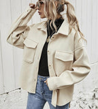 Dames Oversized Jas met Wol Mix en Knoopsluiting