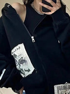 Dames Oversized Streetwear Hoodie Met Ritssluiting