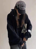 Dames Oversized Streetwear Hoodie Met Ritssluiting