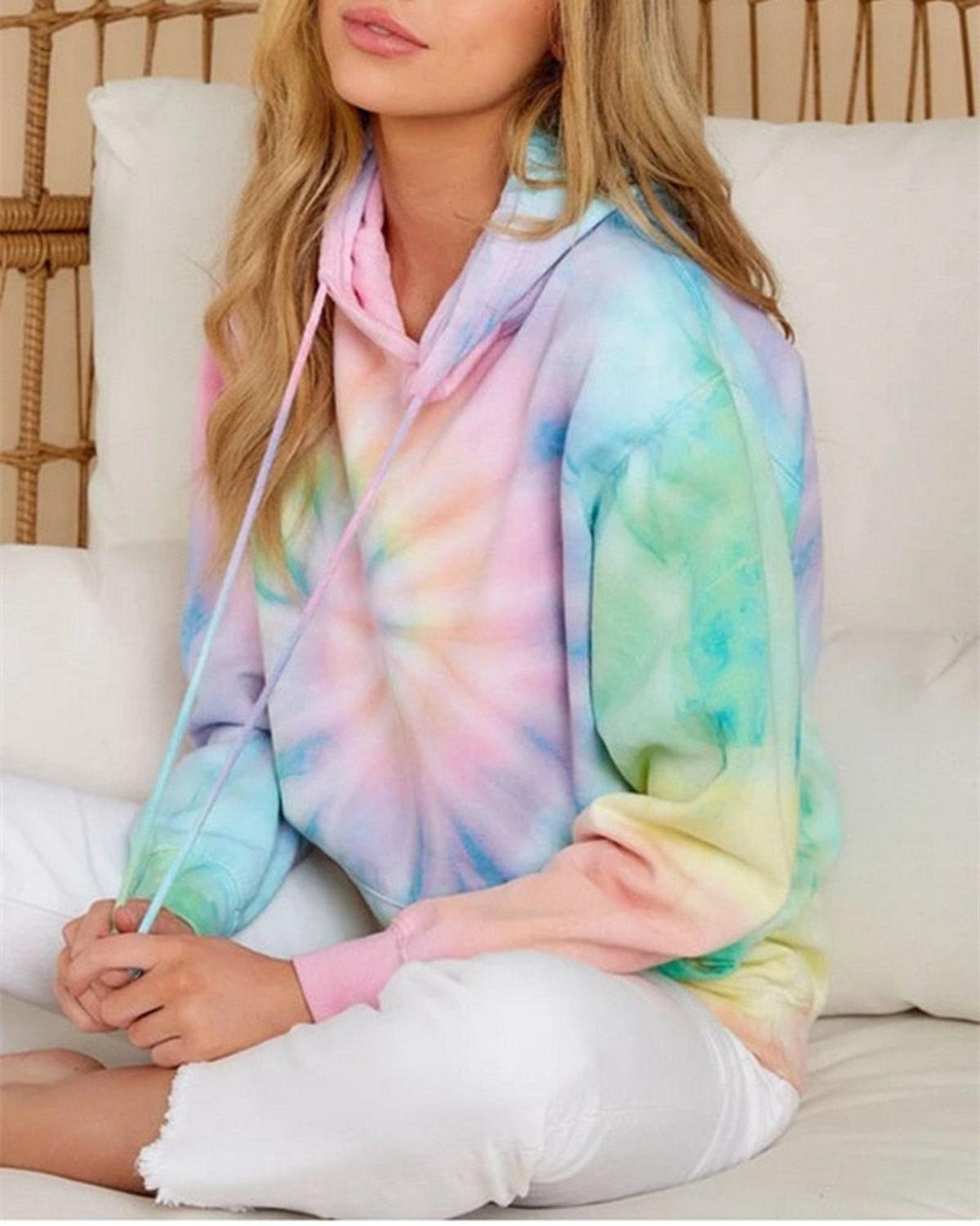 Dames Oversized Tie dye Hoodie Voor Casual Comfort En Streetwear