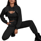 Dames Premium Trainingspak met Hoodie en Elastische Taillebroek