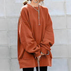 Dames Ruimvallend Katoenen Pullover Sweatshirt