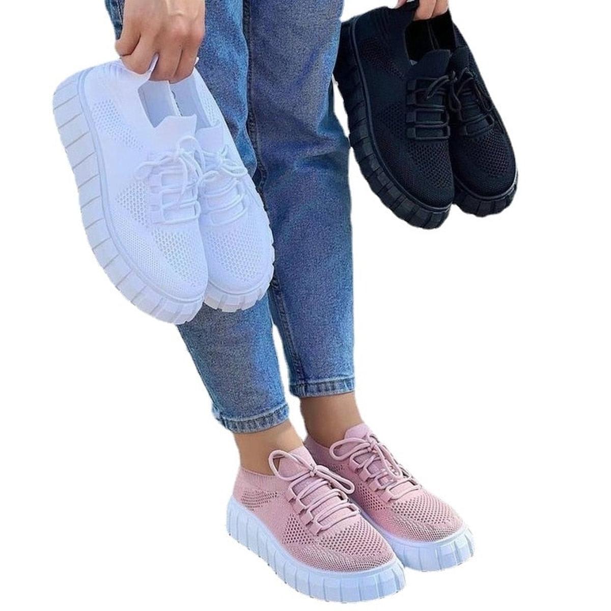 Dames Schoenen Van Rekbare Stretchstof - Ademend, Lichtgewicht, Elastische Pasvorm