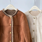 Dames Sherpa Fleece Jas / Vest met Hoge Kraag - Relaxte Pasvorm