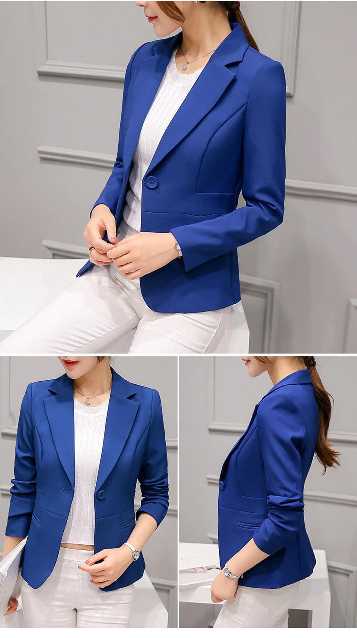 Dames Slank Passende Lange Mouwen Blazer Jas