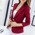 Dames Slank Passende Lange Mouwen Blazer Jas