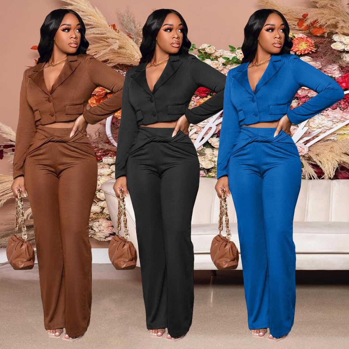 Dames Tailored Twee Piece Business Set Met Klassieke Revers
