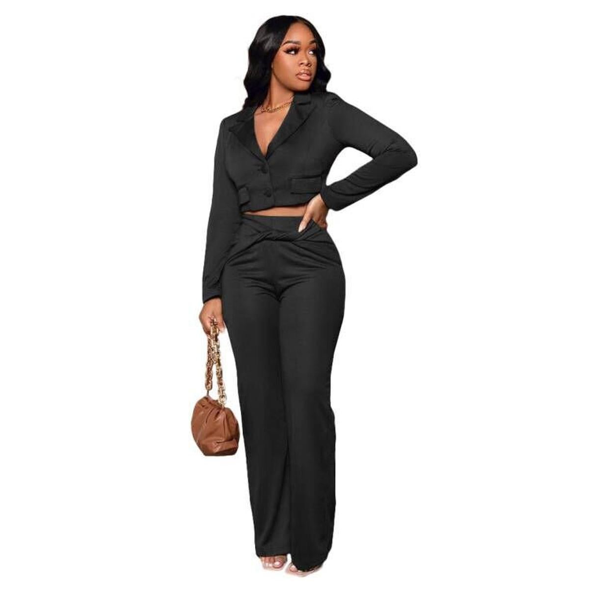 Dames Tailored Twee Piece Business Set Met Klassieke Revers