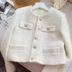 Dames Teddy/Sherpa Jas Met Ronde Halslijn En Knoopsluiting