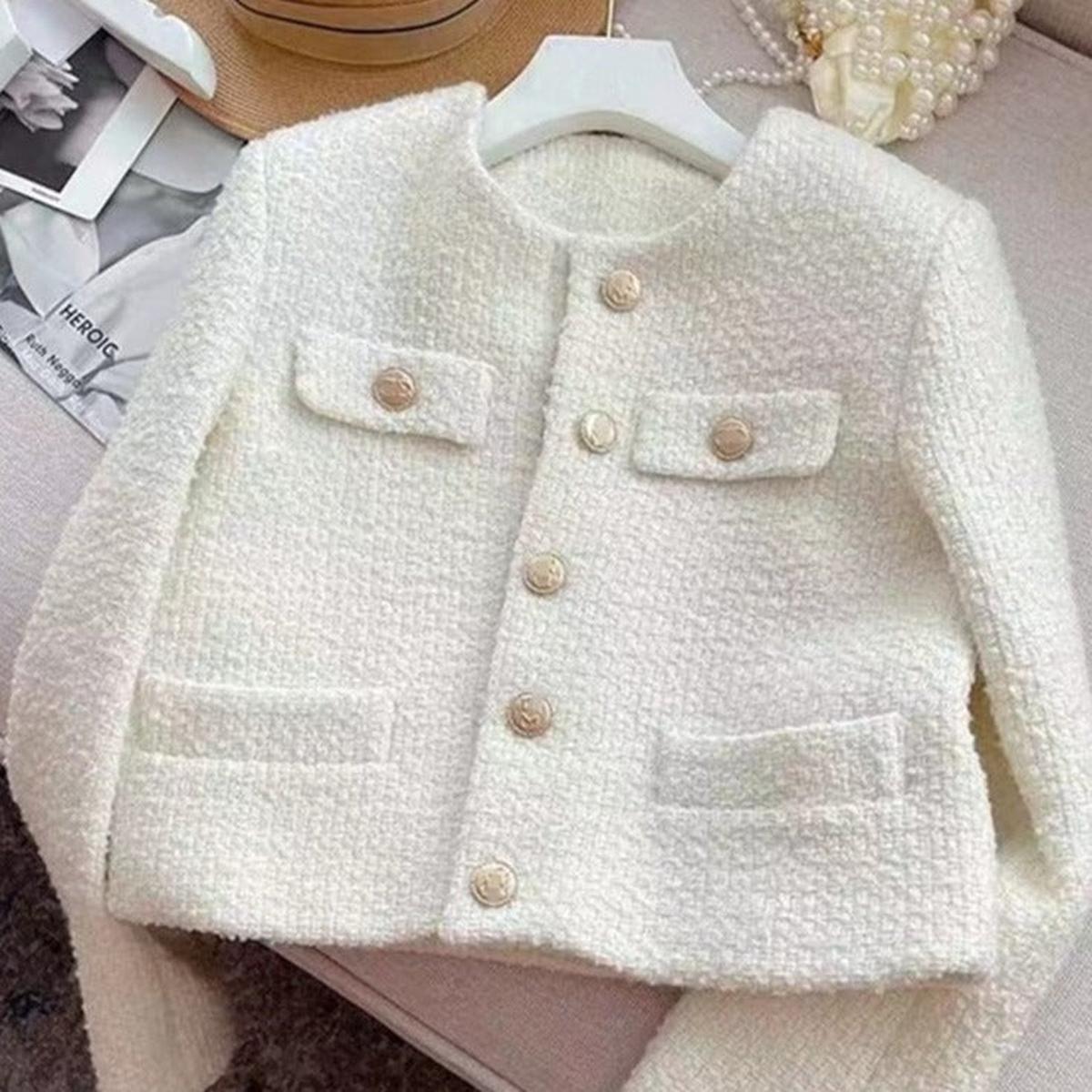 Dames Teddy/Sherpa Jas Met Ronde Halslijn En Knoopsluiting