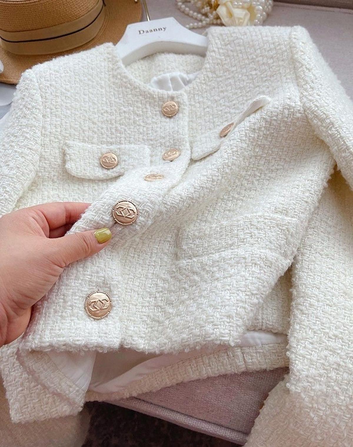 Dames Teddy/Sherpa Jas Met Ronde Halslijn En Knoopsluiting