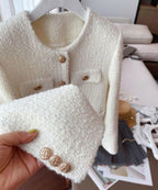 Dames Teddy/Sherpa Jas Met Ronde Halslijn En Knoopsluiting