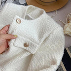 Dames Teddy/Sherpa Jas Met Ronde Halslijn En Knoopsluiting