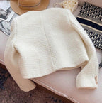 Dames Teddy/Sherpa Jas Met Ronde Halslijn En Knoopsluiting