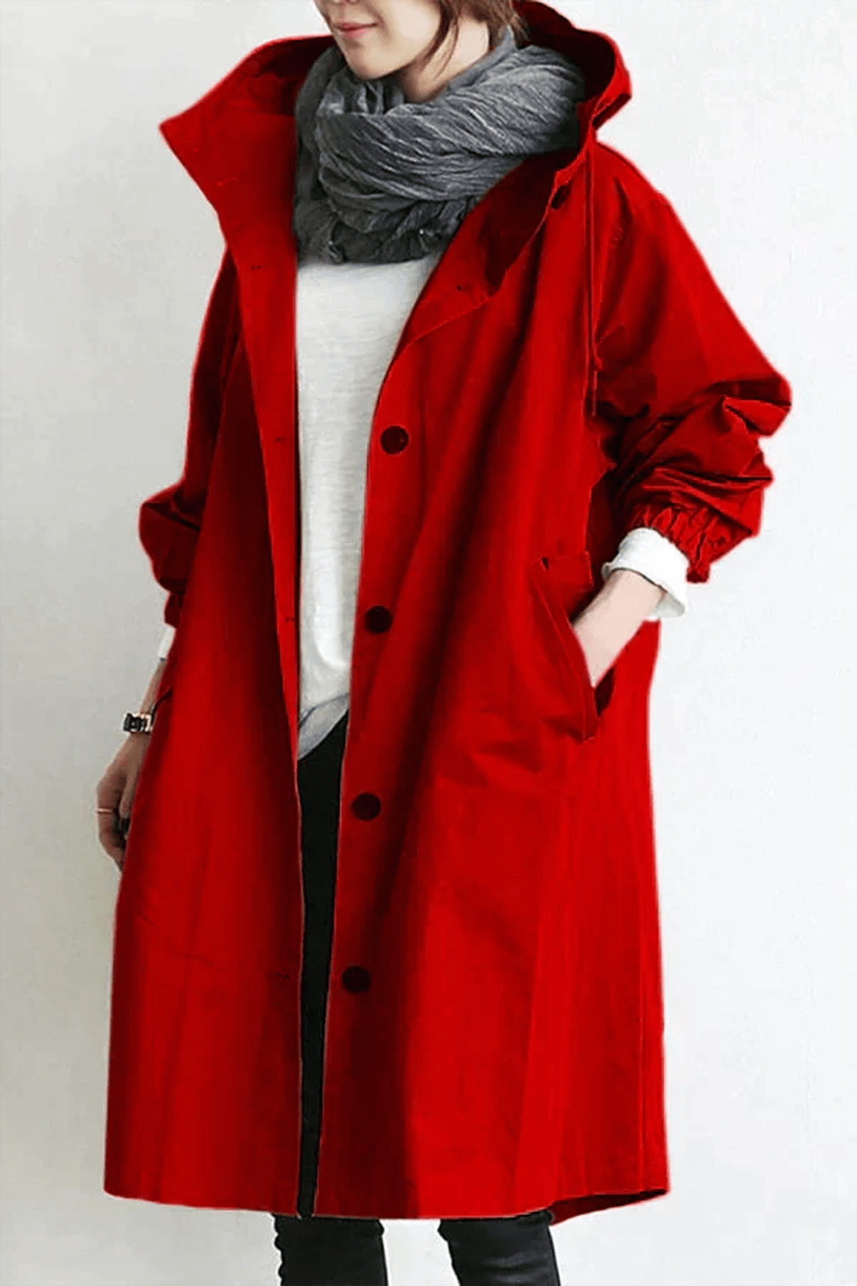 Dames Trenchcoat met Capuchon – Windjack voor het tussenseizoen