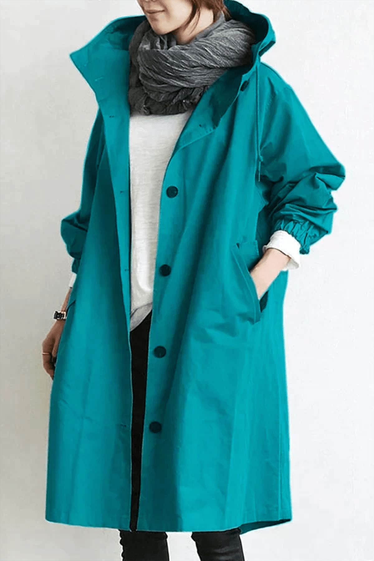 Dames Trenchcoat met Capuchon – Windjack voor het tussenseizoen