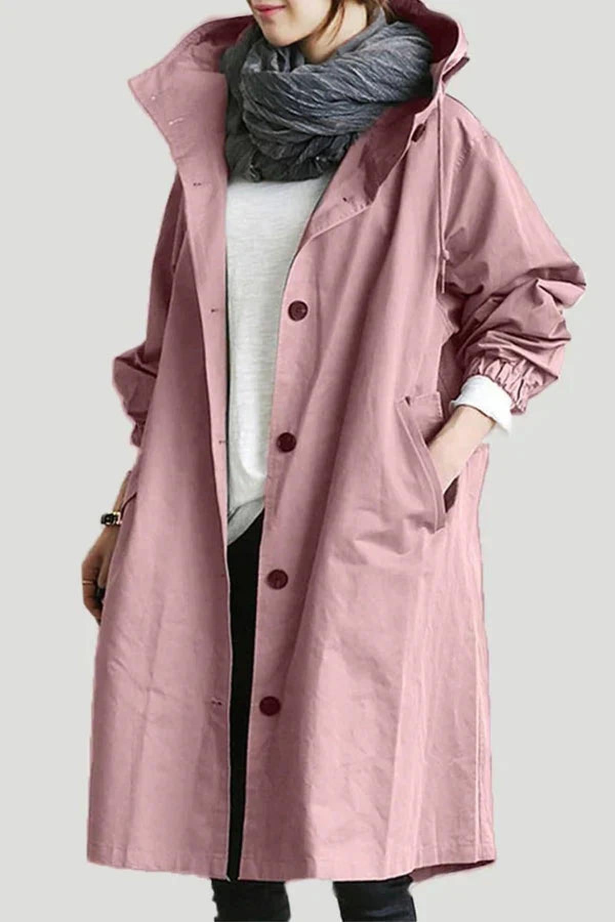 Dames Trenchcoat met Capuchon – Windjack voor het tussenseizoen