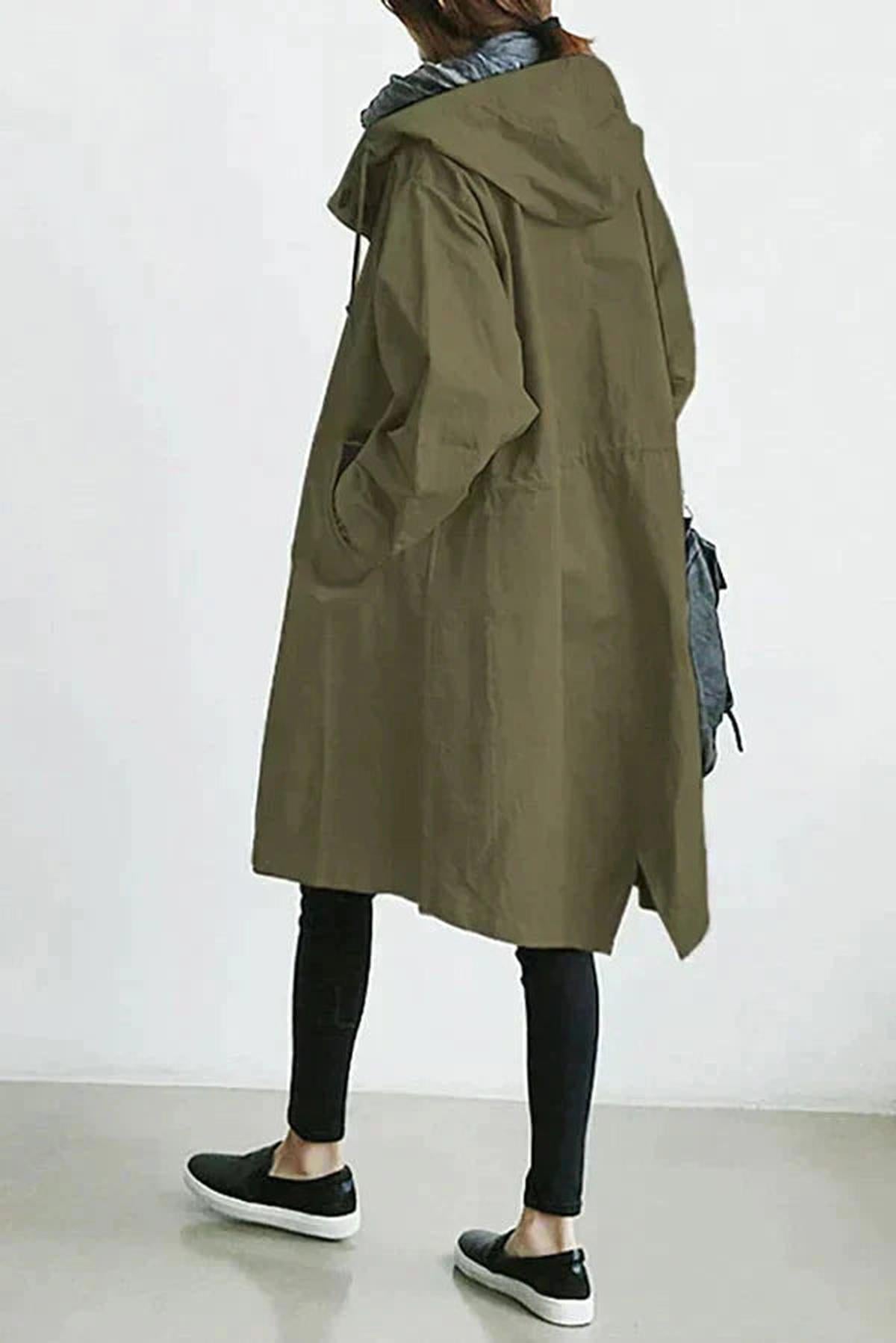 Dames Trenchcoat met Capuchon – Windjack voor het tussenseizoen