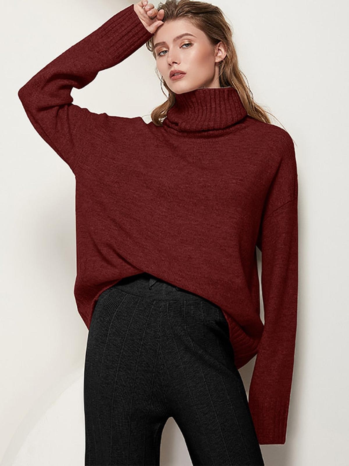 Dames Turtleneck Trui Regular Fit Van Premium Stof